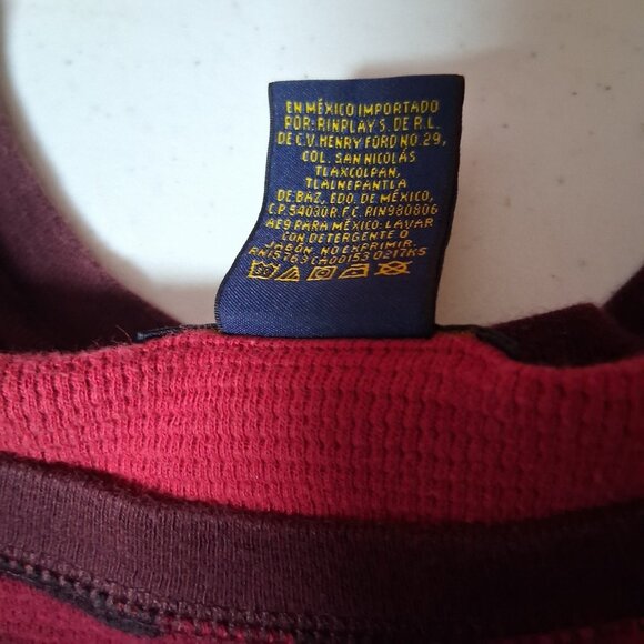 Polo Ralph Lauren Thermal Shirt Men 2XL Maroon Red Camo Camouflage Raglan - Picture 10 of 11